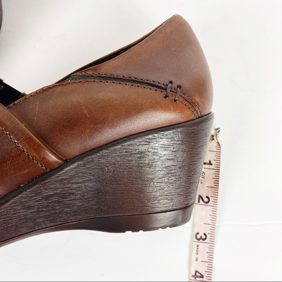 Dansko Brown Leather Clog with Wedge Heel | E20Sh - Picture 8 of 10